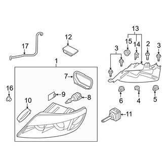 Audi OE - Front Lamps - Headlamp Components (With Xenon Lamps)