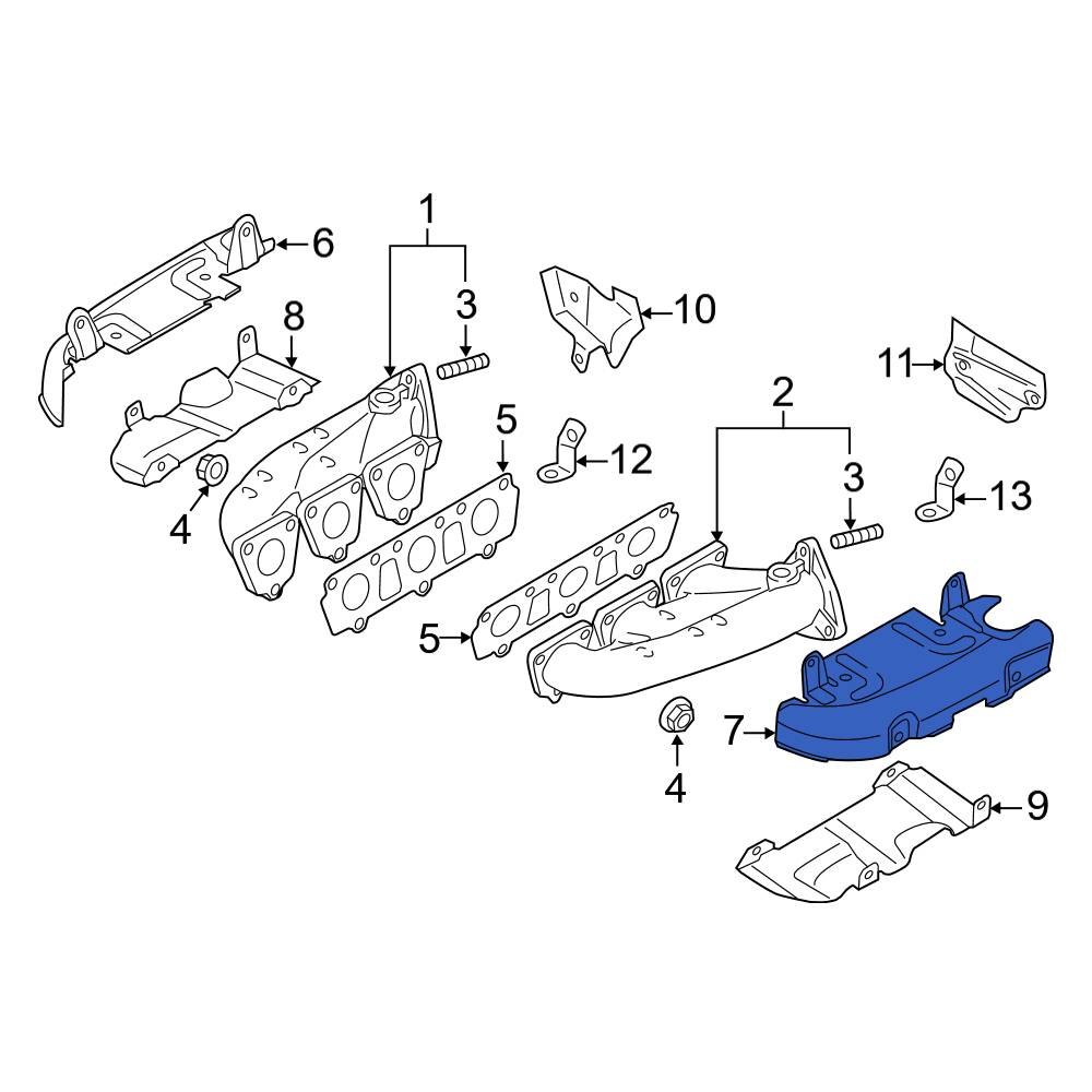 Audi OE 06E253244H Left Exhaust Manifold Heat Shield