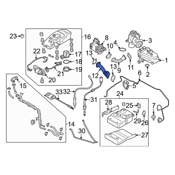 Audi OE 059131521K Exhaust Gas Recirculation (EGR) Tube