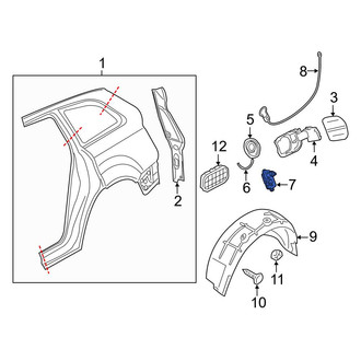 Audi OE - Rear Fuel Filler Door Lock Actuator