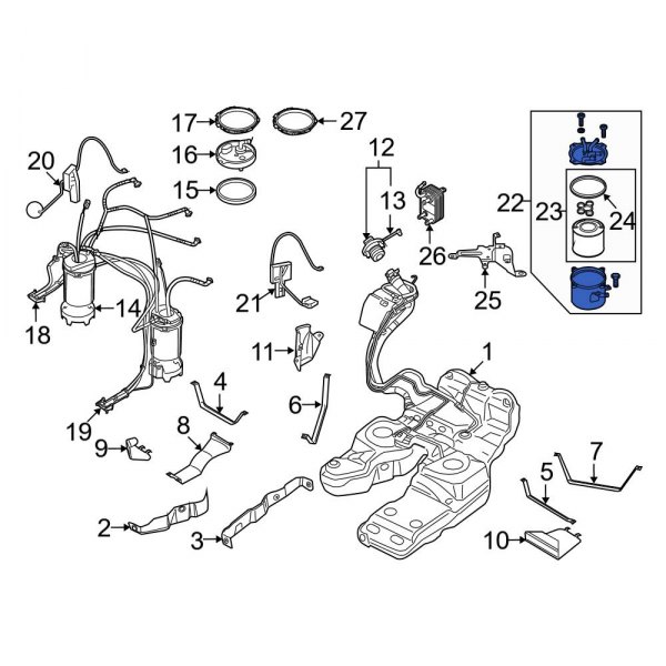 Audi OE 7L6127401H Fuel Pump Filter
