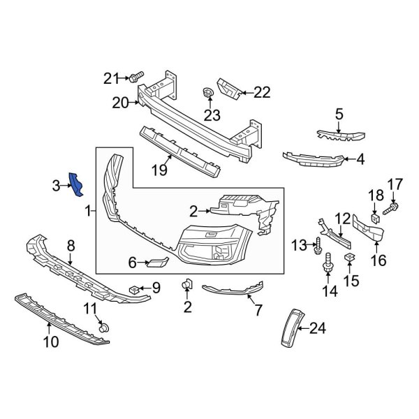 Audi OE 4M0807241B4W3 - Front Tow Eye Cap