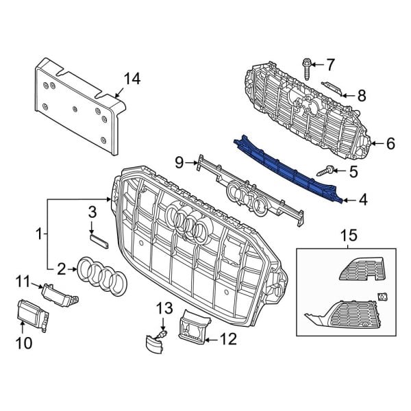 Audi OE 4M0807647E9B9 - Front Lower Grille