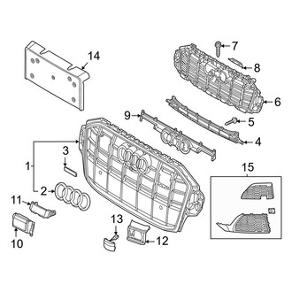 Audi OE - Front Bumper & Grille - Grille & Components (With S-Line Package)