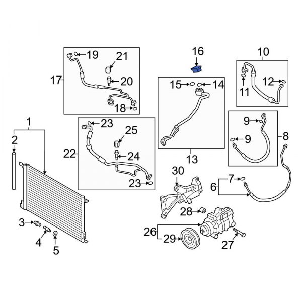 Audi OE 4M0820769G Front A/C Refrigerant Line Bracket