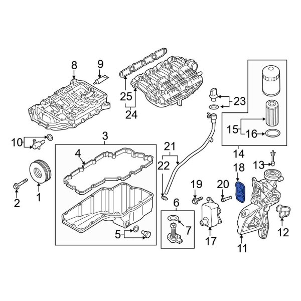 Audi OE 06L117070 Engine Oil Cooler Gasket