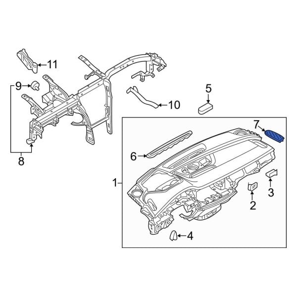 Audi OE 4M1820902AS6PS - Front Right Dashboard Air Vent