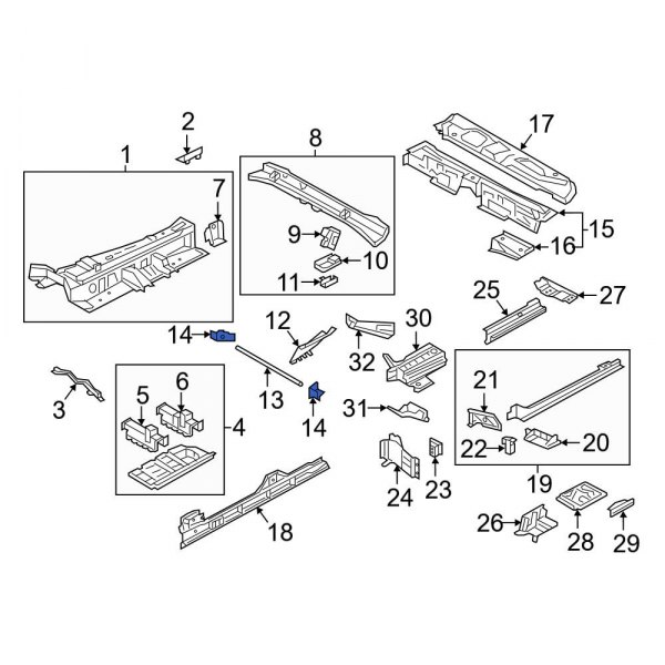 Floor Pan Reinforcement Bracket