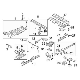 Audi OE - Pillars, Rocker & Floor - Floor & Rails