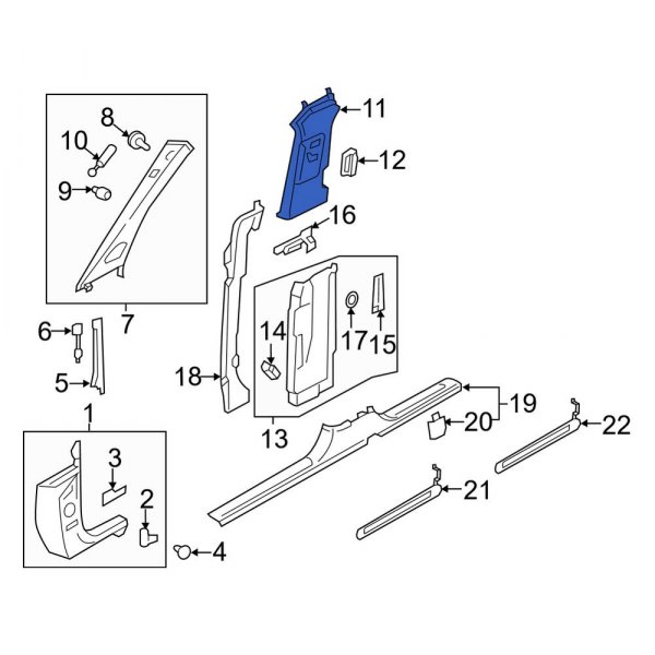 Door Pillar Post Trim Set