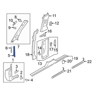 Audi OE - Left Upper Body A-Pillar Trim Panel