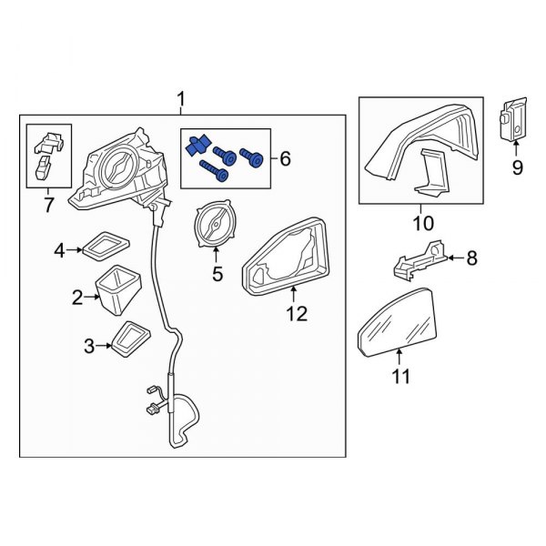 Door Mirror Hardware Kit