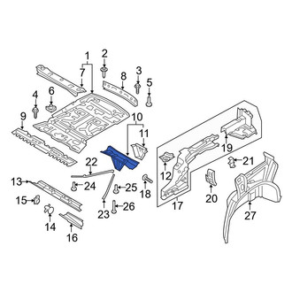 Audi OE - Rear Center Floor Pan Crossmember