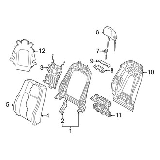 Audi OE - Seats & Tracks - Front Seat Components (Passenger Seat, Seat Back, Components, Standard Seats)