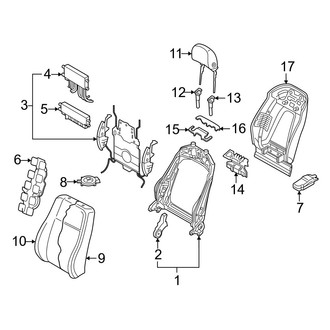 Audi OE - Seats & Tracks - Front Seat Components (Comfort Seats, Driver Side, Seat Back, Components), (Prestige)