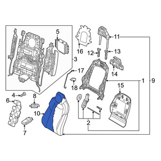 Audi OE - Front Left Seat Back Cushion Cover