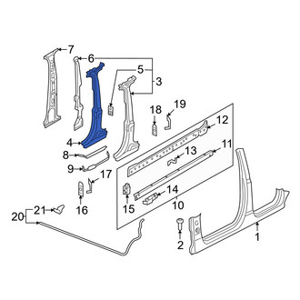 Audi OE - Left Body B-Pillar Reinforcement
