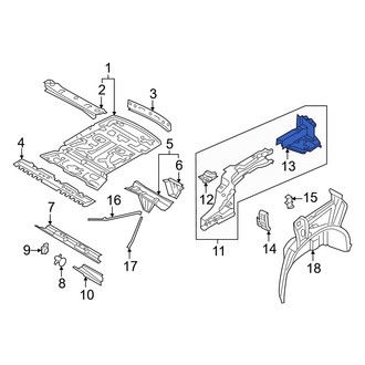 Audi OE - Rear Left Frame Rail End