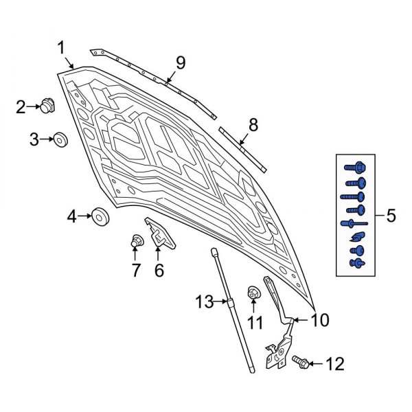 Hood Panel Hardware Kit