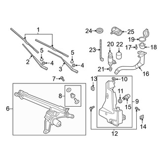 Audi OE - Windshield - Wiper & Washer Components (W/O Integrated Nozzles), (Premium Plus / Prestige)