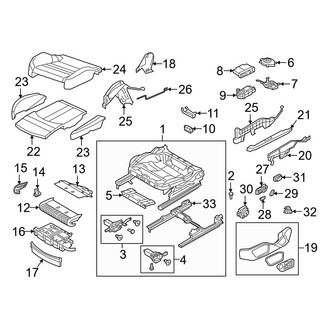 Audi OE - Seats & Tracks - Front Seat Components (Comfort Seats, Seat Cushion Components), (Prestige)