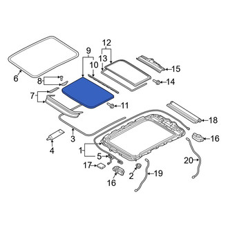 Audi OE - Front Sunroof Glass