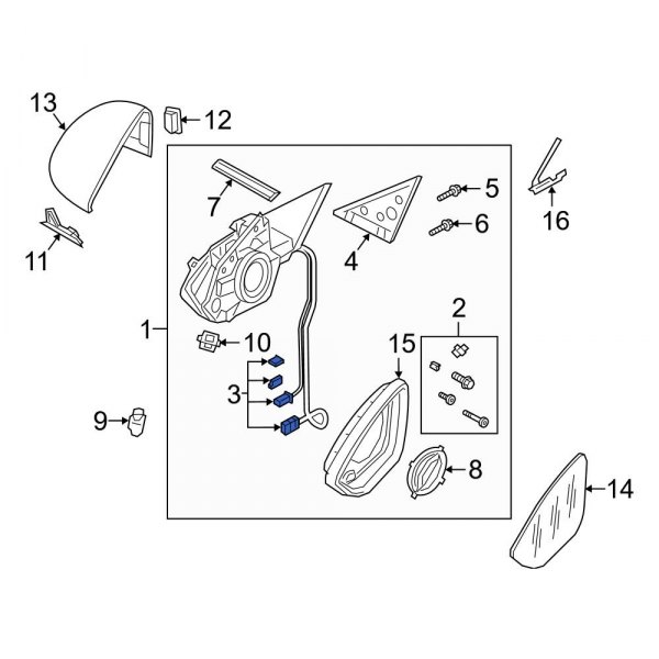 Door Mirror Hardware Kit