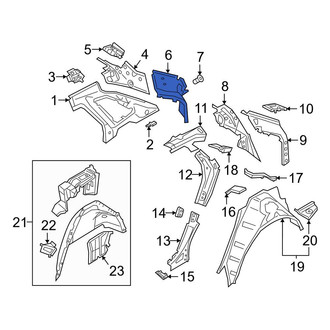 Audi OE - Rear Left Lower Quarter Panel Reinforcement