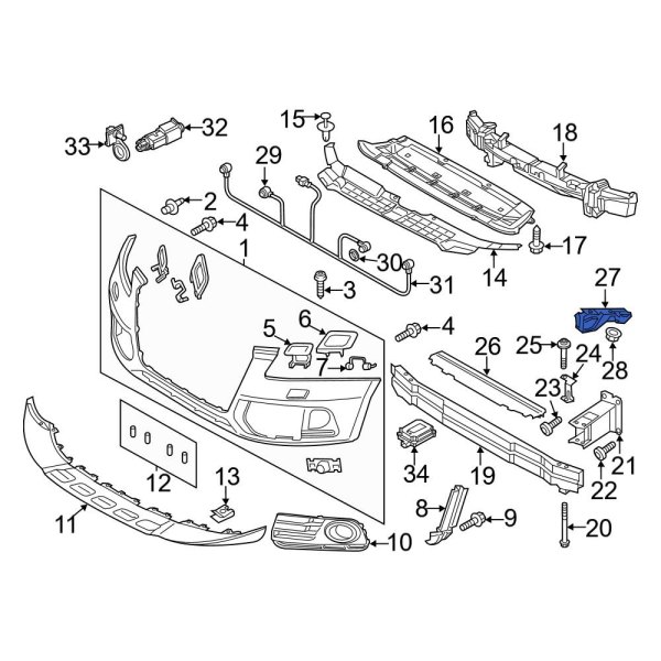 Bumper Guide Genuine For Audi 8R0807284C