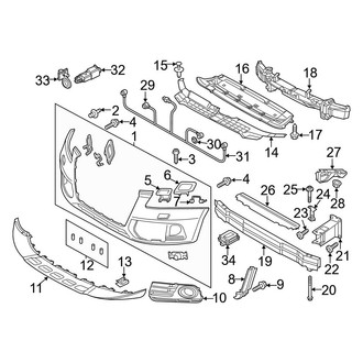 Audi OE - Front Bumper & Grille - Bumper & Components (1-Piece Design), (Hybrid Prestige / Premium / Premium Plus / Prestige / TDI Premium Plus / TDI Premium Plus S-Line / TDI Prestige / TDI Prestige S-Line)