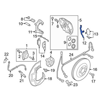Audi OE - Front Disc Brake Anti-Rattle Clip