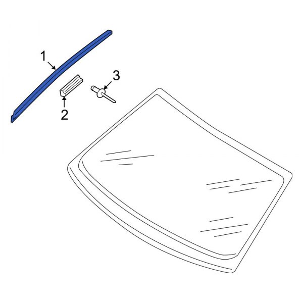 Audi OE 8R0854328A01C Front Right Windshield Molding