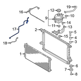 Audi OE - Center Engine Coolant Pipe
