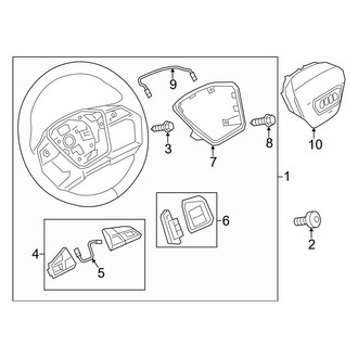 Audi OE - Steering Wheel & Trim (4 Spoke), (Launch Edition / Premium / Premium Plus / Prestige)