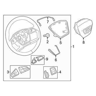 Audi OE - Steering Wheel & Trim (3 Spoke), (Premium Plus / Prestige)