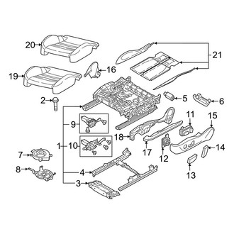 Audi OE - Seats & Tracks - Front Seat Components (Passenger Side, Seat Cushion Components, Standard Seats)