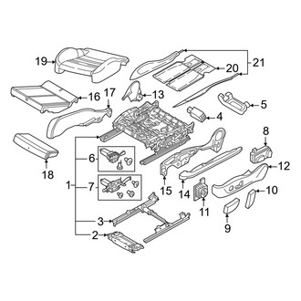 Audi OE - Seats & Tracks - Front Seat Components (Passenger Side, Seat Cushion Components, Sports Seats), (Premium Plus / Prestige)