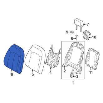 Audi OE - Front Left Seat Back Cushion Cover