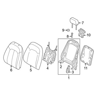 Audi OE - Seats & Tracks - Front Seat Components (Drivers Side, Seat Back, Components, Standard Seats), (Premium / Premium Plus)