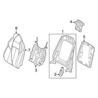 Audi OE - Seats & Tracks - Front Seat Components (Passenger Side, Seat Back, Components, Sports Seats), (Premium Plus / Prestige)