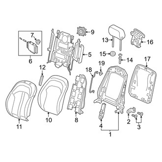 Audi OE - Seats & Tracks - Front Seat Components (Comfort Seats, Passenger Side, Seat Back, Components)