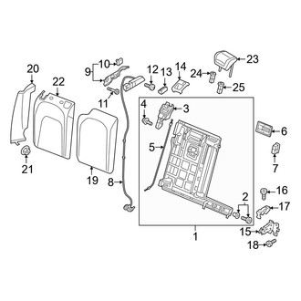 Audi OE - Seats & Tracks - Rear Seat (Passenger Side Seat Back Components)
