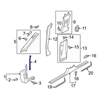 Audi OE - Right Upper Body A-Pillar Trim Panel