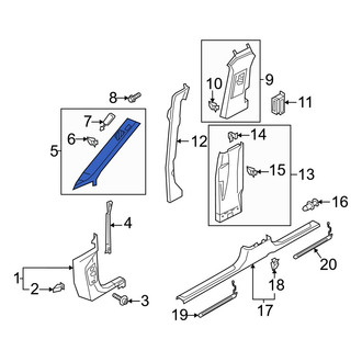 Audi OE - Left Upper Body A-Pillar Trim Panel