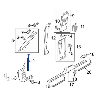 Audi OE - Left Upper Body A-Pillar Trim Panel