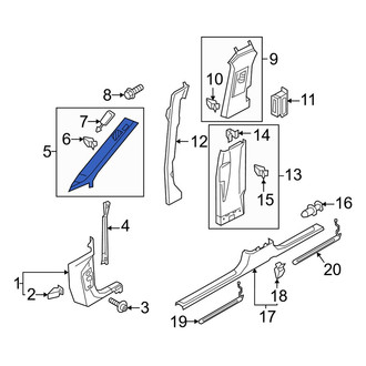 Audi OE - Left Upper Body A-Pillar Trim Panel