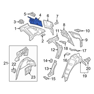 Audi OE - Rear Left Upper Quarter Panel Reinforcement