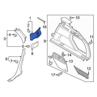 Audi OE - Left Body D-Pillar Trim Panel