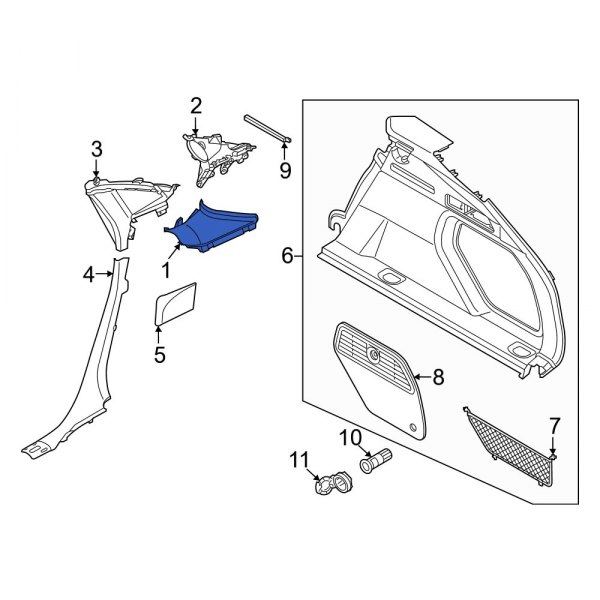 Body D-Pillar Trim Panel