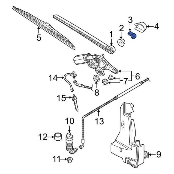 Back Glass Washer Nozzle